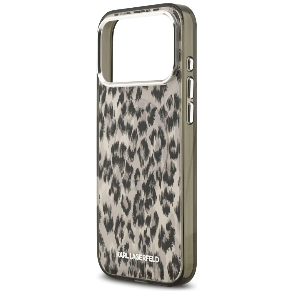 Karl Lagerfeld IML Leopard Pattern MagSafe Case for iPhone 17 Pro Max - Browneng