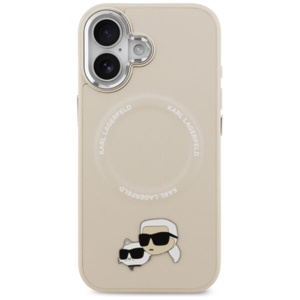 Karl Lagerfeld Karl & Choupette Pins MagSafe Case for iPhone 17 - Beigeeng