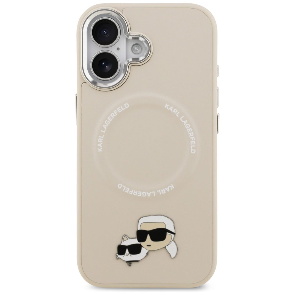 Karl Lagerfeld Karl & Choupette Pins MagSafe Case for iPhone 17 - Beigeeng