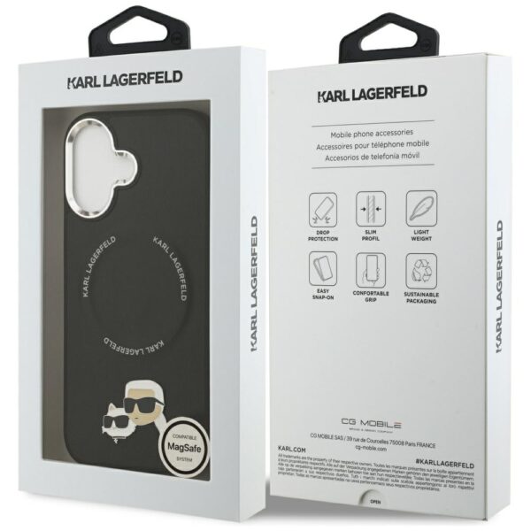 Karl Lagerfeld Karl & Choupette Pins MagSafe Case for iPhone 17 - Blackeng