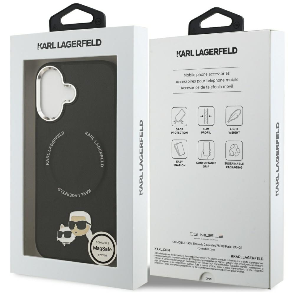201514_8 Karl Lagerfeld Karl & Choupette Pins MagSafe Case for iPhone 17 - Blackeng