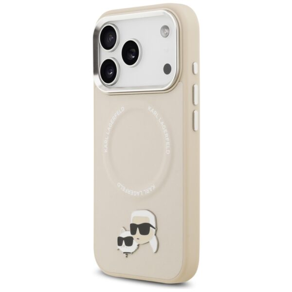 Karl Lagerfeld Karl & Choupette Pins MagSafe Case for iPhone 17 Pro - Beigeeng