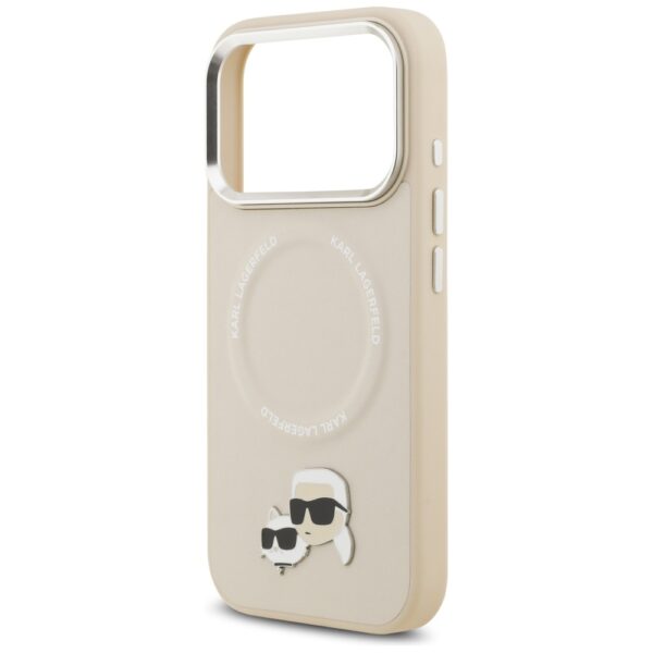 Karl Lagerfeld Karl & Choupette Pins MagSafe Case for iPhone 17 Pro - Beigeeng