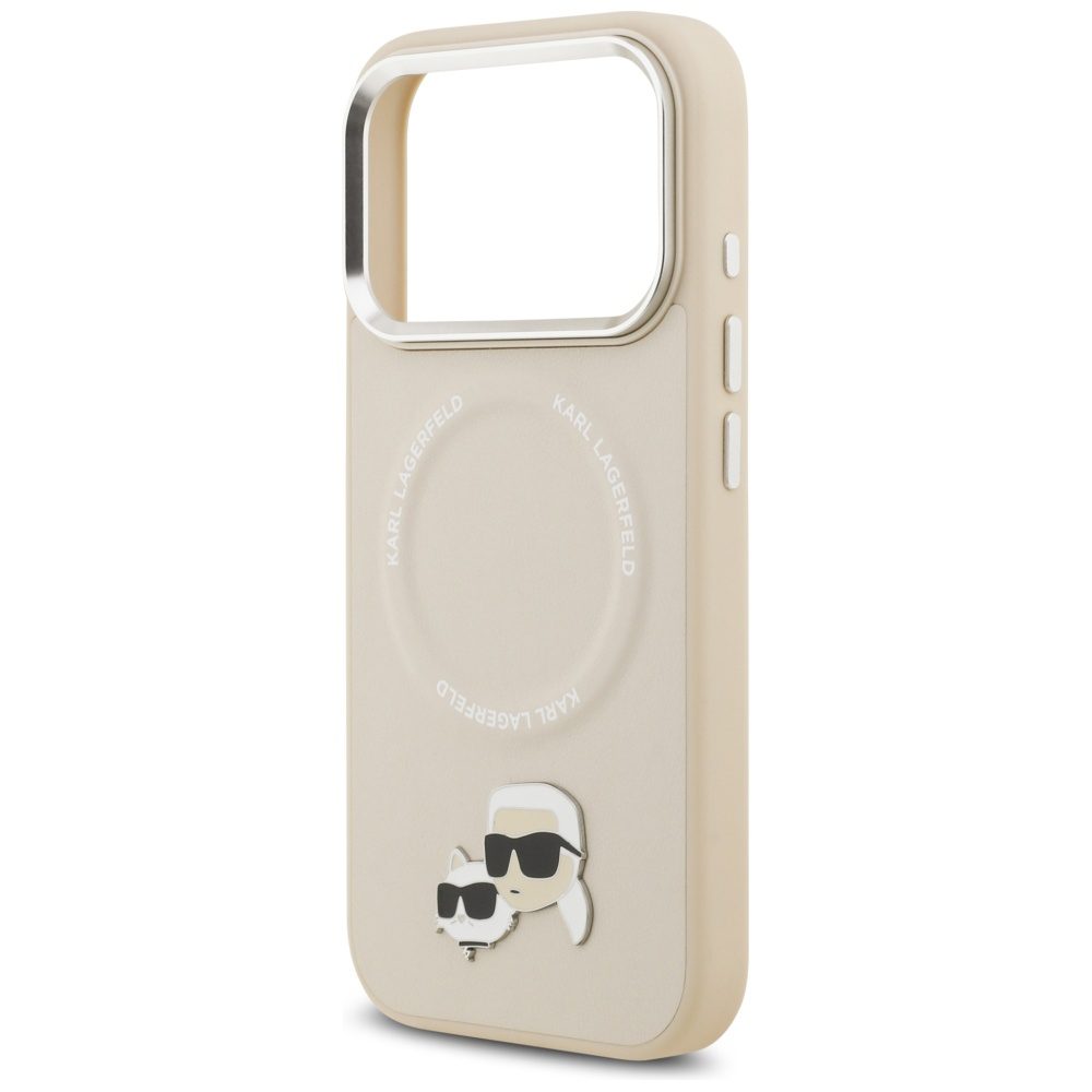 Karl Lagerfeld Karl & Choupette Pins MagSafe Case for iPhone 17 Pro - Beigeeng