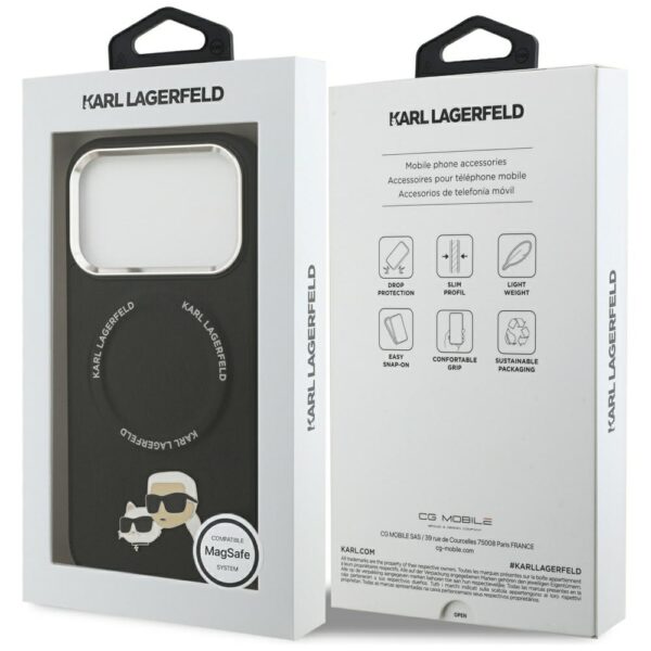 Karl Lagerfeld Karl & Choupette Pins MagSafe Case for iPhone 17 Pro - Blackeng