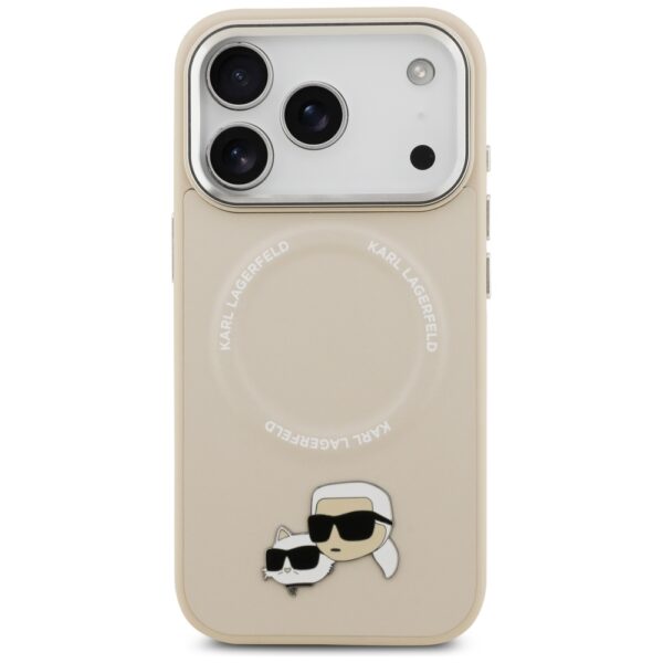 Karl Lagerfeld Karl & Choupette Pins MagSafe Case for iPhone 17 Pro Max - Beigeeng