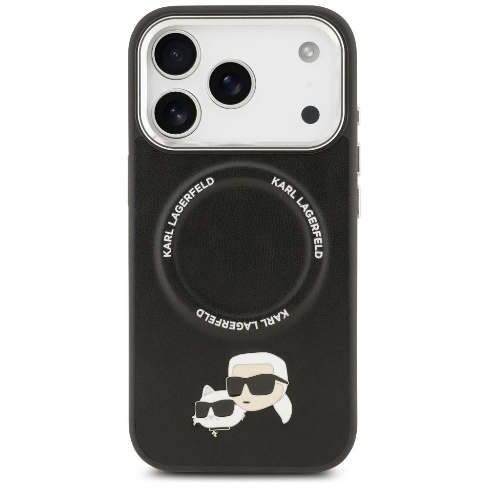 Karl Lagerfeld Karl & Choupette Pins MagSafe Case for iPhone 17 Pro Max - Blackeng