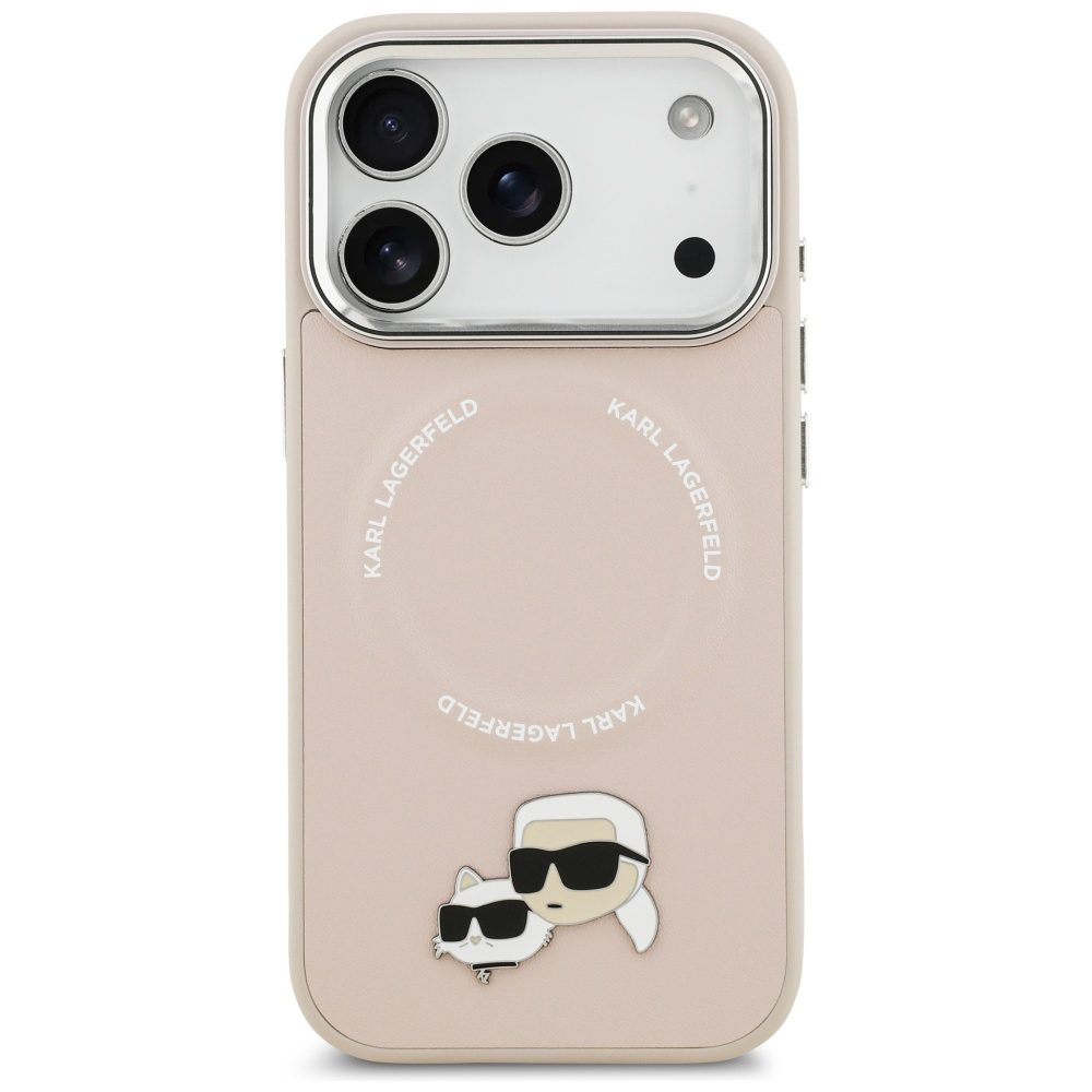 Karl Lagerfeld Karl & Choupette Pins MagSafe Case for iPhone 17 Pro Max - Pinkeng