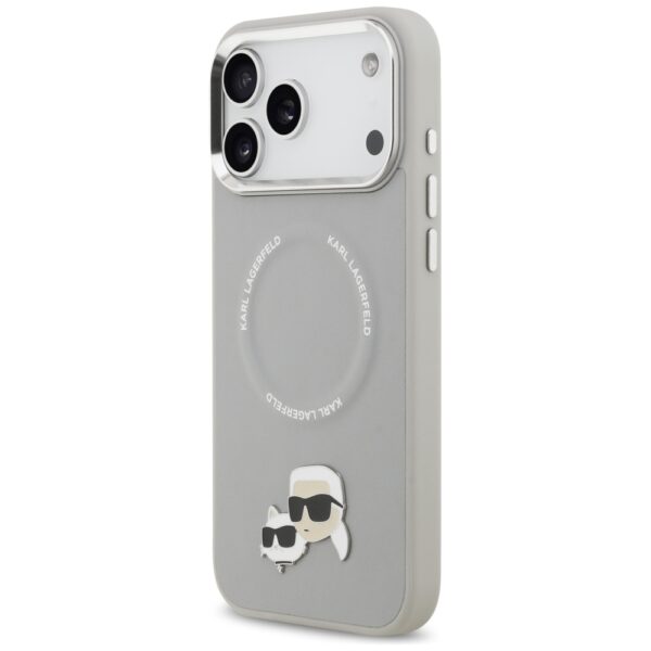 Karl Lagerfeld Karl & Choupette Pins MagSafe Case for iPhone 17 Pro Max - Grayeng
