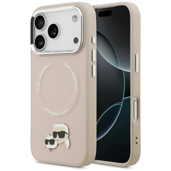 Karl Lagerfeld Karl & Choupette Pins MagSafe Case for iPhone 17 Pro - Pinkeng