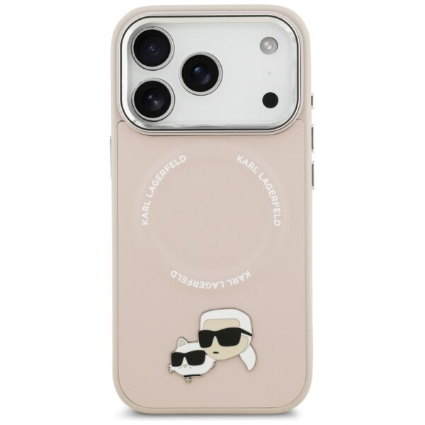 Karl Lagerfeld Karl & Choupette Pins MagSafe Case for iPhone 17 Pro - Pinkeng