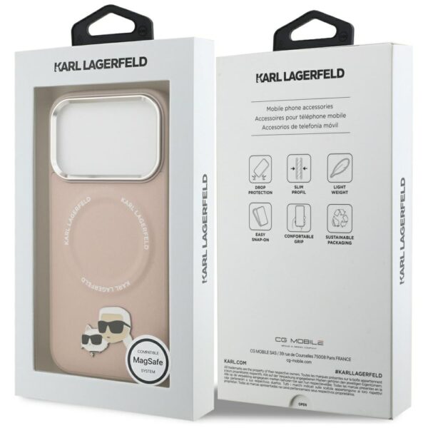 Karl Lagerfeld Karl & Choupette Pins MagSafe Case for iPhone 17 Pro - Pinkeng