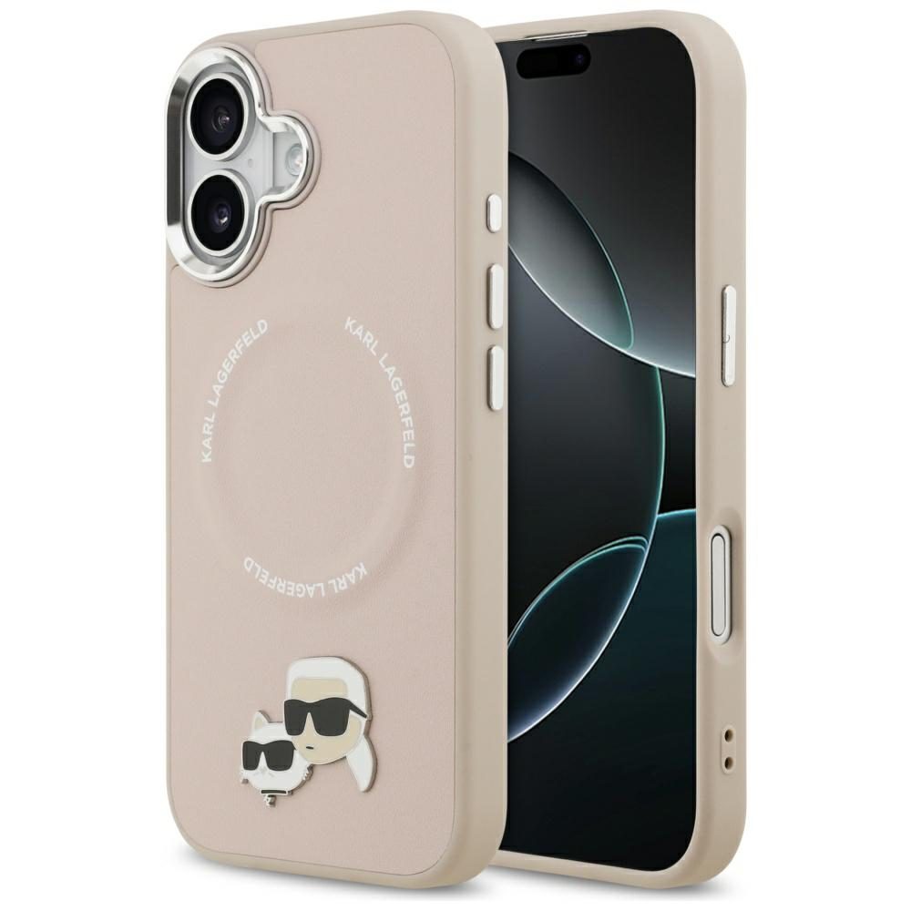 201523_1 Karl Lagerfeld Karl & Choupette Pins MagSafe Case for iPhone 17 Pinkeng