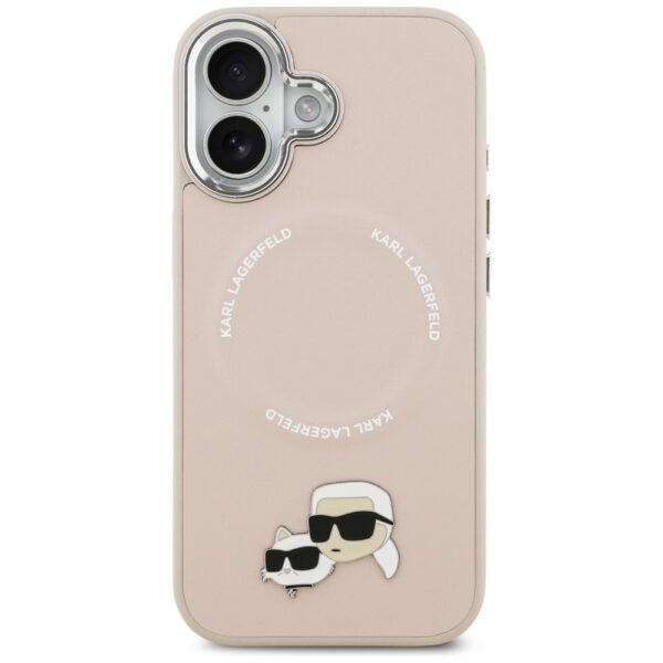 Karl Lagerfeld Karl & Choupette Pins MagSafe Case for iPhone 17 Pinkeng
