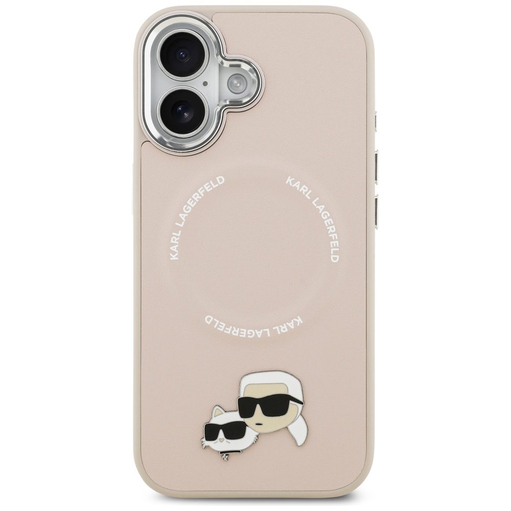 201523_3 Karl Lagerfeld Karl & Choupette Pins MagSafe Case for iPhone 17 Pinkeng