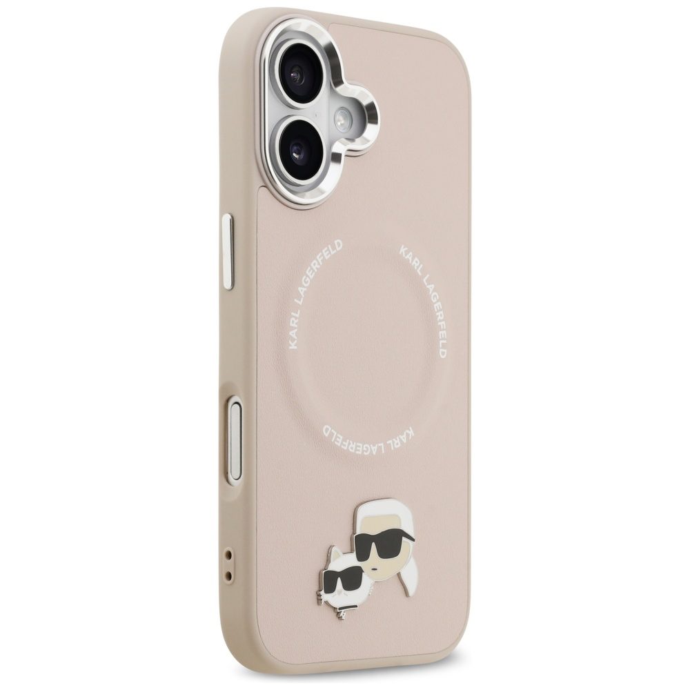 201523_4 Karl Lagerfeld Karl & Choupette Pins MagSafe Case for iPhone 17 Pinkeng