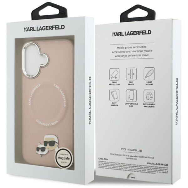 Karl Lagerfeld Karl & Choupette Pins MagSafe Case for iPhone 17 Pinkeng