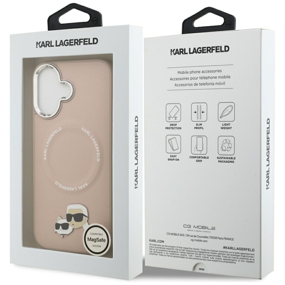 201523_8 Karl Lagerfeld Karl & Choupette Pins MagSafe Case for iPhone 17 Pinkeng