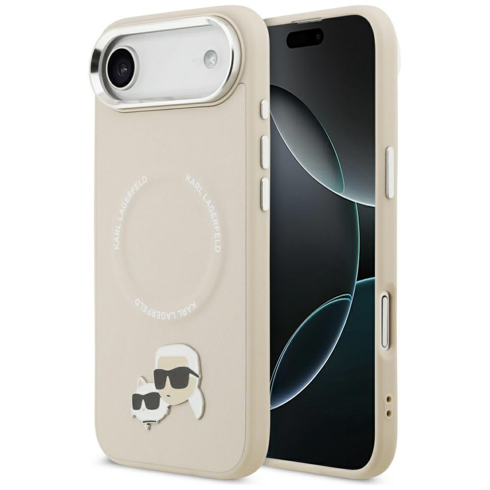 201524_1 Karl Lagerfeld Karl & Choupette Pins MagSafe Case for iPhone Air - Beigeeng