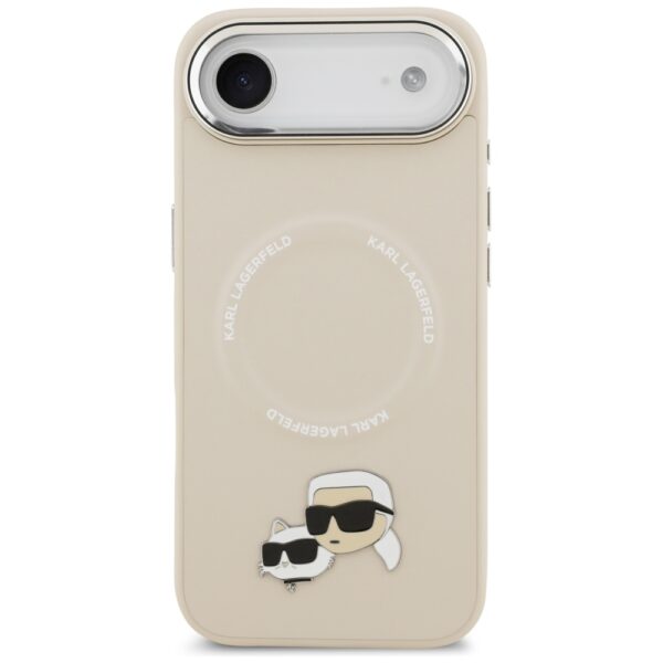 Karl Lagerfeld Karl & Choupette Pins MagSafe Case for iPhone Air - Beigeeng