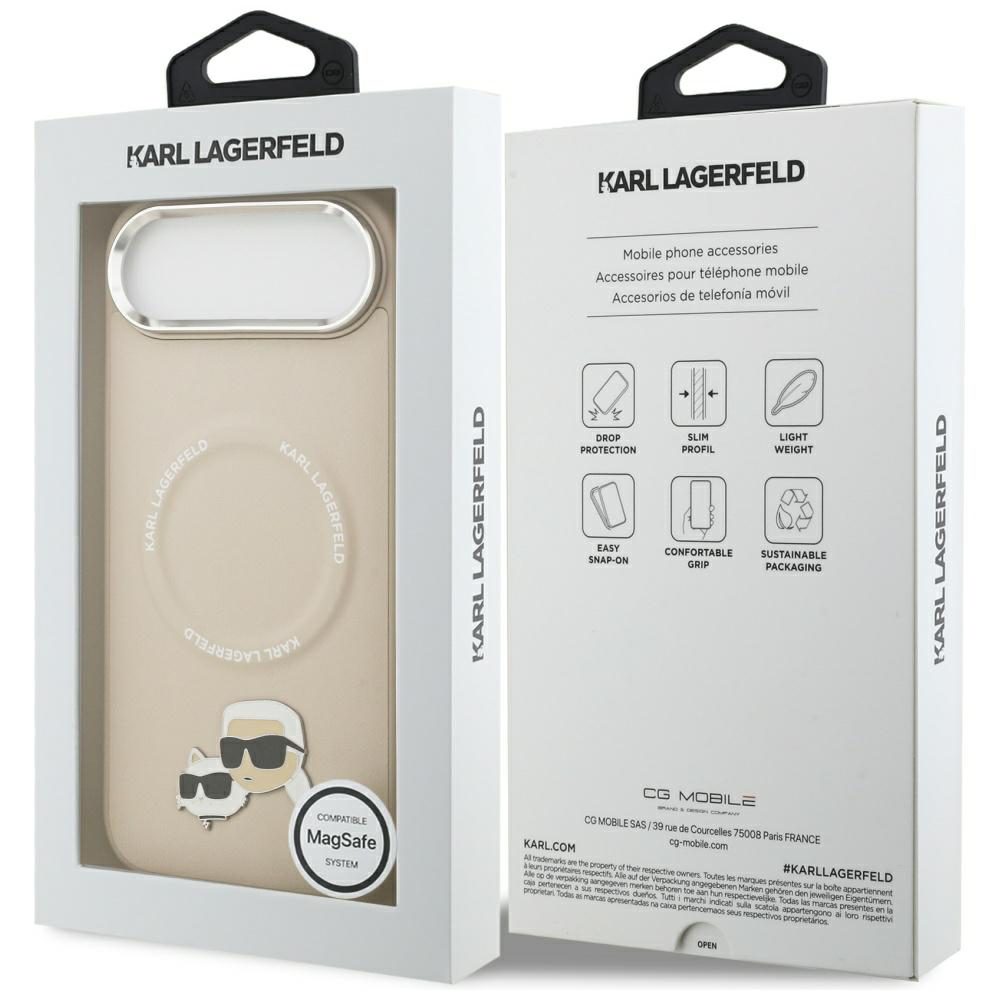 201524_8 Karl Lagerfeld Karl & Choupette Pins MagSafe Case for iPhone Air - Beigeeng