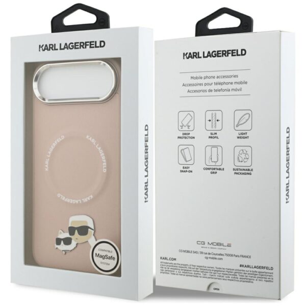 Karl Lagerfeld Karl & Choupette Pins MagSafe Case for iPhone Air Pinkeng