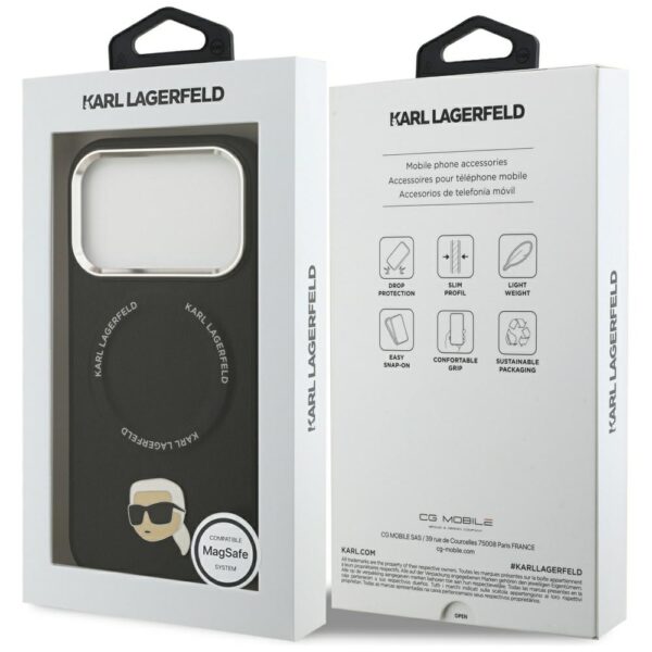 Karl Lagerfeld Karl Pin MagSafe Case for iPhone 17 Pro Max - Blackeng