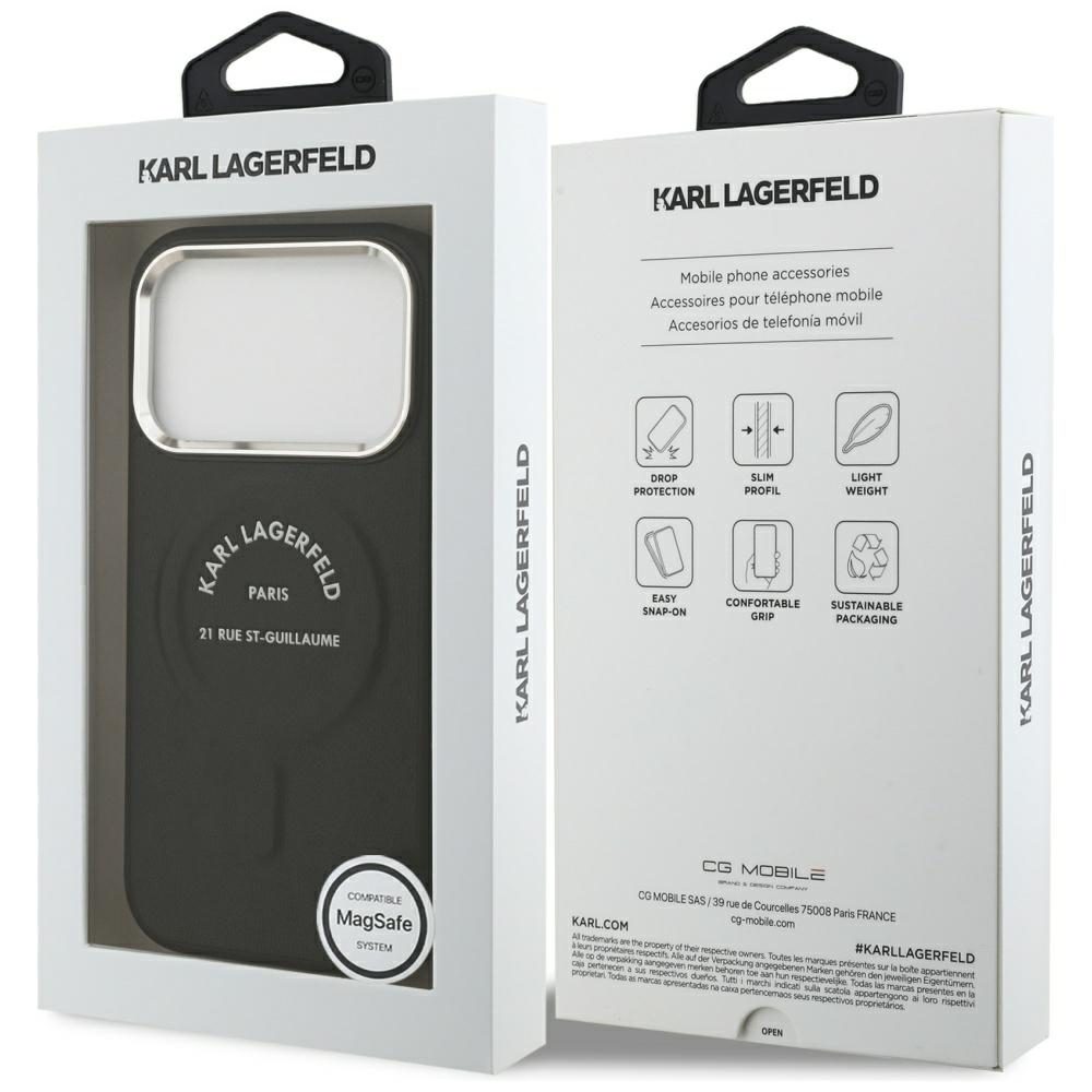 201532_8 Karl Lagerfeld Karl RSG Logo MagSafe Case for iPhone 17 Pro - Blackeng