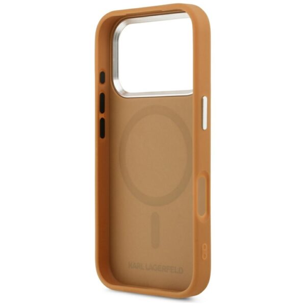 Karl Lagerfeld Point & Metal Logo MagSafe Case for iPhone 17 Pro - Browneng