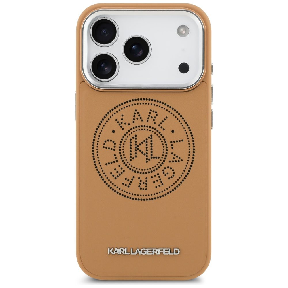Karl Lagerfeld Point & Metal Logo MagSafe Case for iPhone 17 Pro Max - Browneng