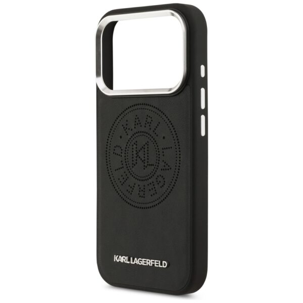 Karl Lagerfeld Point & Metal Logo MagSafe Case for iPhone 17 Pro Max - Blackeng