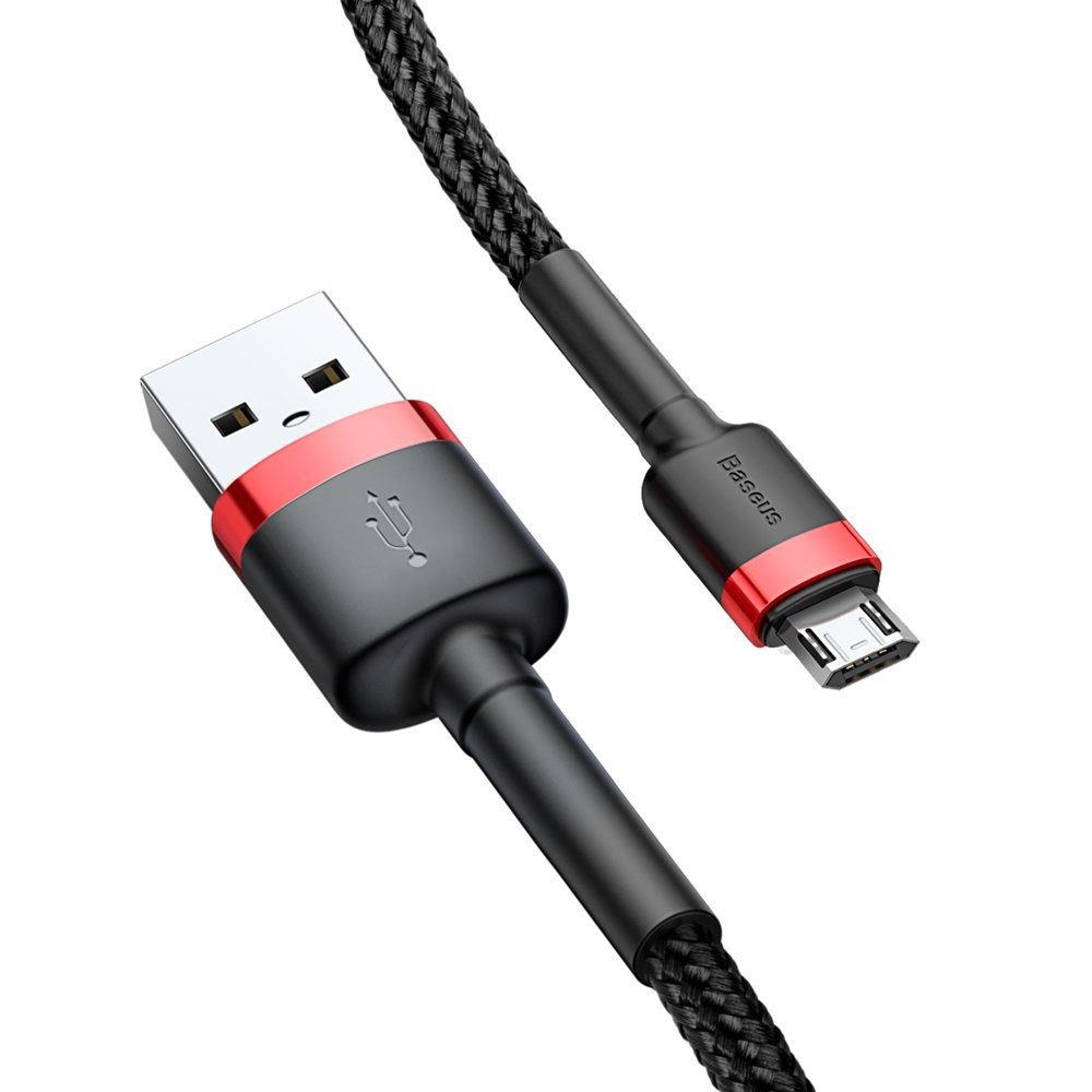 Baseus Cafule Cable durable nylon cable USB / micro USB 2A 3M black-red (CAMKLF-H91)eng