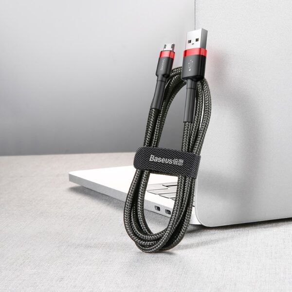 Baseus Cafule Cable durable nylon cable USB / micro USB 2A 3M black-red (CAMKLF-H91)eng