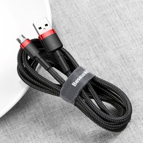 Baseus Cafule Cable durable nylon cable USB / micro USB 2A 3M black-red (CAMKLF-H91)eng