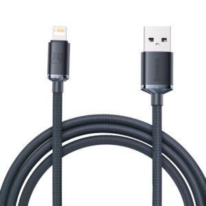 Baseus Crystal Shine Series cable USB cable for fast charging and data transfer USB Type A - Lightning 2.4A 2m black (CAJY000101)eng