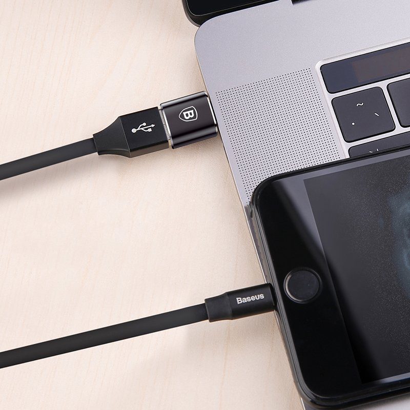 Baseus Mini USB-A to USB-C OTG Adapter - Blackeng