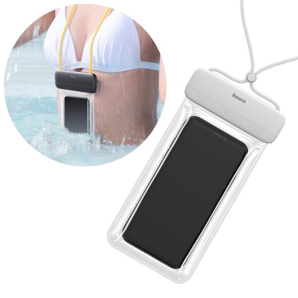 Baseus universal waterproof cover phone case (max 7.2'') for swimming pool IPX8 white (ACFSD-D02)eng
