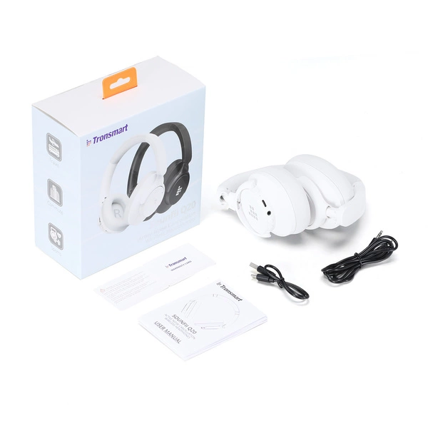 Tronsmart SOUNFII Q20S Hybrid ANC Wireless Headphones with Active Noise Cancelling - Whiteeng