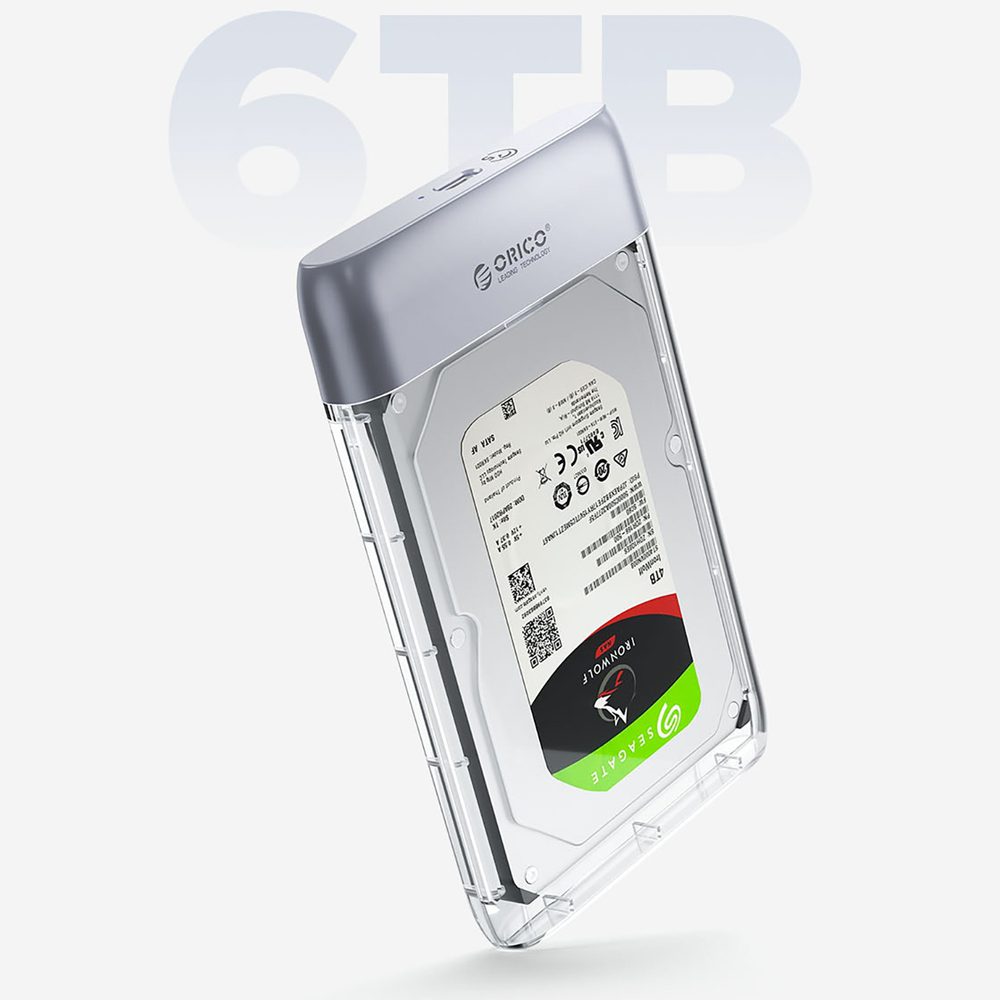Orico TX25C3 2.5" HDD/SSD USB-C 5Gb/s Disk Drive - Transparenteng