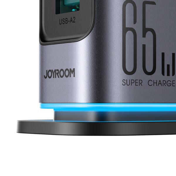 Joyroom JR-TCM02 Multiport GaN Charger 65W EU 4x USB-C 2x USB-A - Dark Grayeng