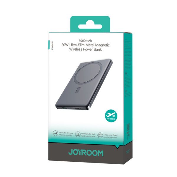 Powerbank Joyroom JR-PBM08 5000mAh 20W ultra-thin with inductive charging - grayeng