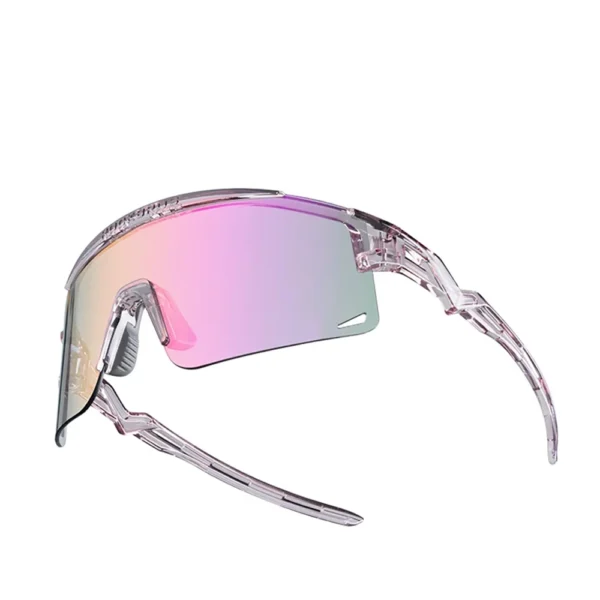 Rockbros Cycling Glasses Photochromic, with UV Protection and Corrective Insert, Clear - Purpleeng