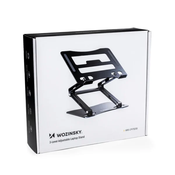 203152_14 Wozinsky WRS-CPY75DSB Aluminum Laptop and Tablet Stand + Free Smartphone Stand - Blackeng