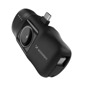 203319_15 Wozinsky WF16-YCS 5000mAh 15W USB-C Mini Power Bank with Built-in USB-C Cable and Apple Watch Charger - Blackeng