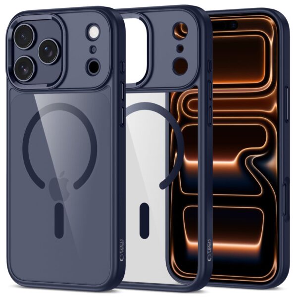 Tech-Protect MagMat MagSafe Case for iPhone 17 Pro - Transparent Navy Blueeng