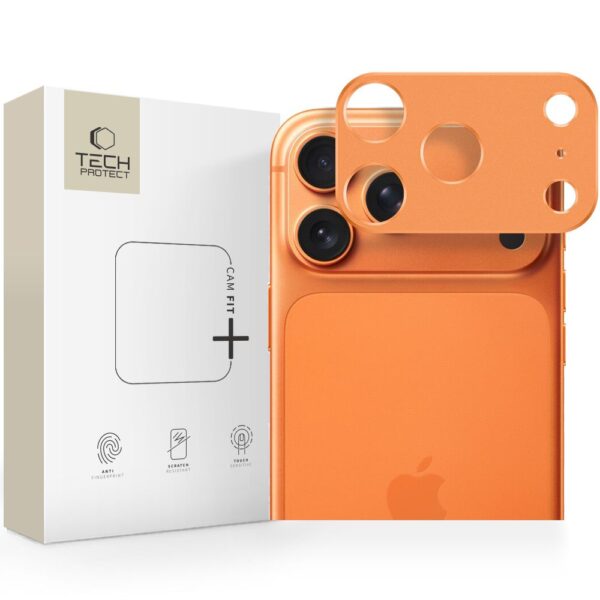 CREATOR: gd-jpeg v1.0 (using IJG JPEG v62), quality = 80 Tech-Protect Camalloy Fit+ Camera Cover for iPhone 17 Pro - Orangeeng