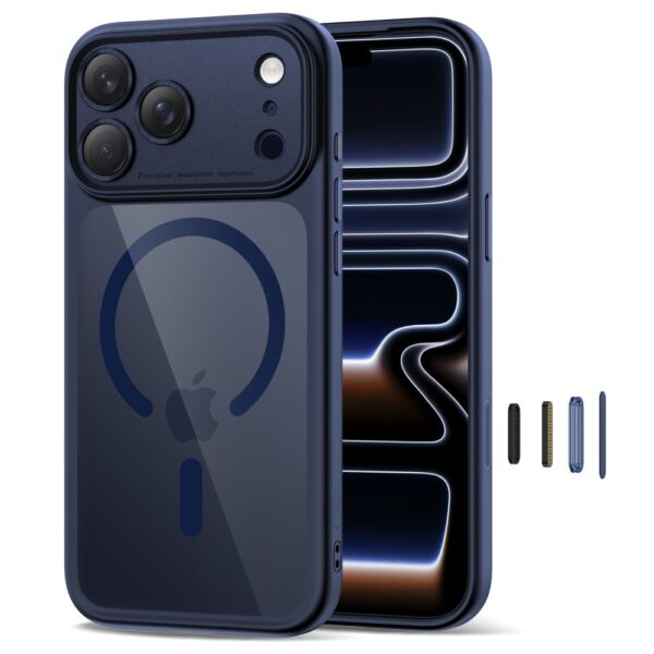 Tech-Protect Magpeak Magsafe CC Case for iPhone 17 Pro - Clear Navy Blueeng