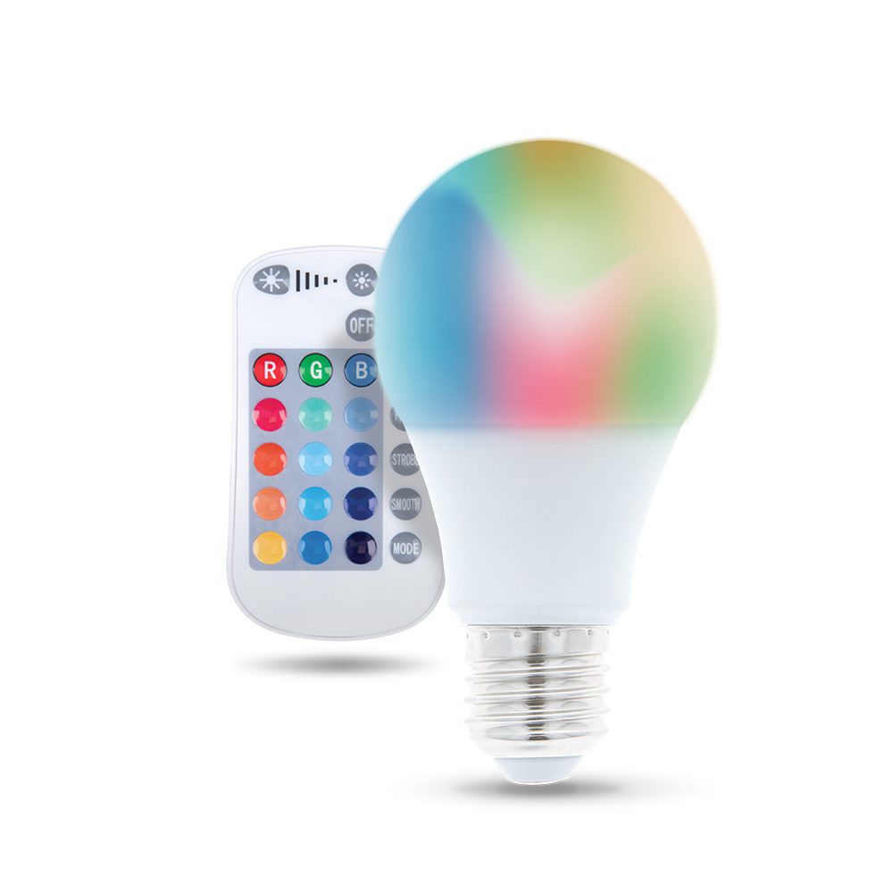 204683_oryg LED Bulb E27 A60 RGB + White 9W + RC Forever Light