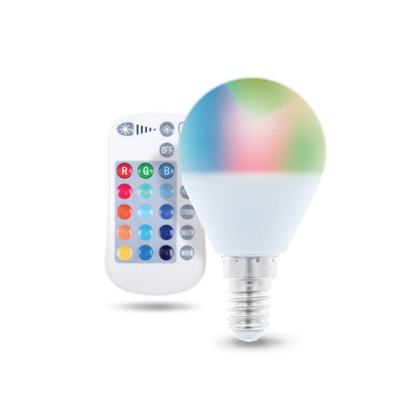 204685_oryg LED Bulb E14 G45 RGB + White 5W + RC Forever Light