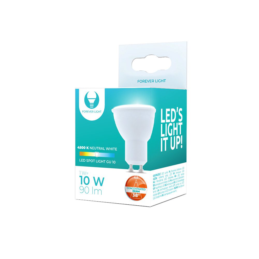 205172_oryg LED Bulb GU10 1W 230V 4500K 90lm 38° Forever Light
